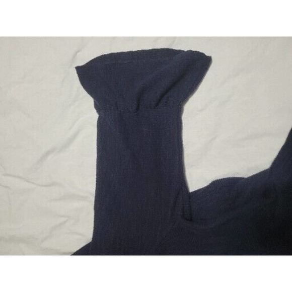 Mello Day Tiered Blouse With Bell Sleeves, Navy, Women's 1X, 3 Back Snaps - Picture 5 of 9